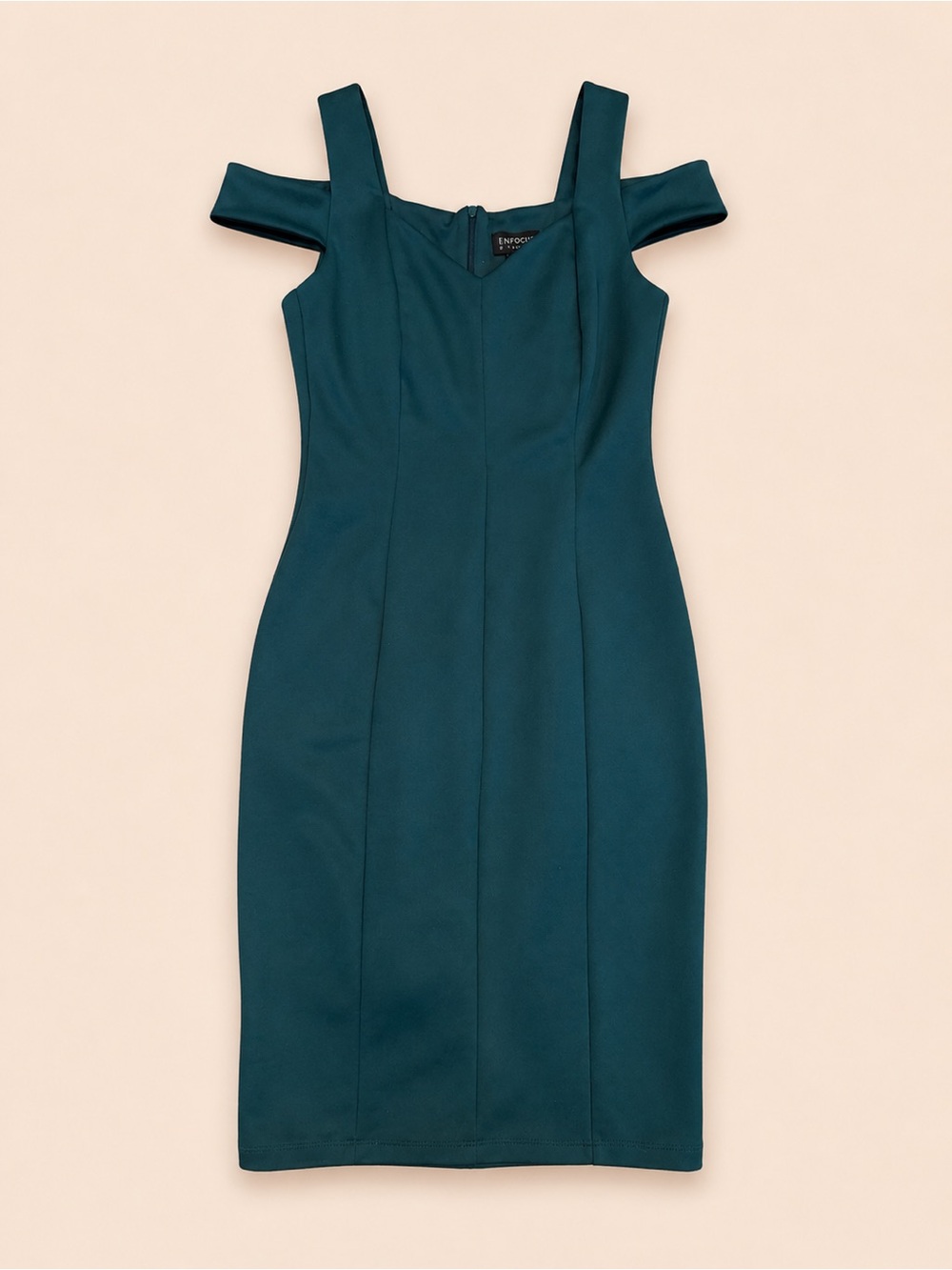 Enfocus Studio Teal Cold-Shoulder Midi Dress
